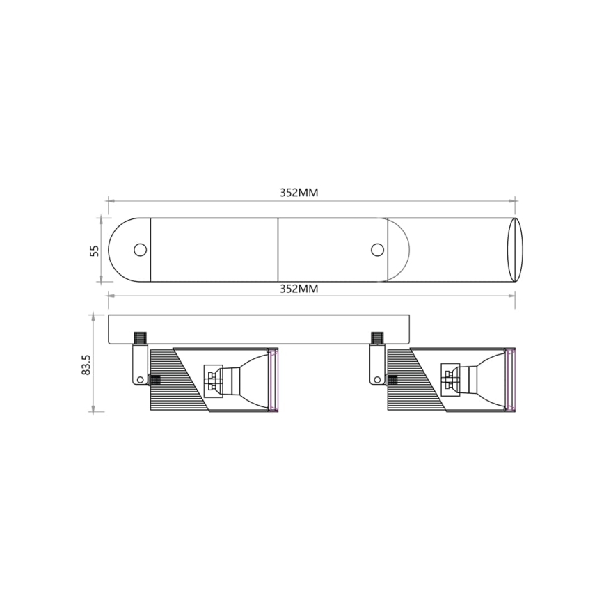 Φωτιστικό σποτ NEO 2xGU10/8W/230V μαύρο/χρυσαφί