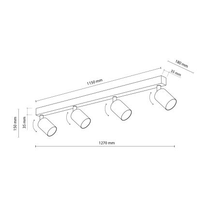 Φωτιστικό σποτ NEX 4xGU10/10W/230V μπεζ