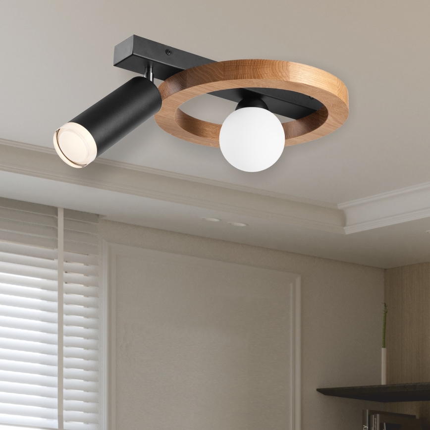 Φωτιστικό σποτ OTIS 1xG9/5W/230V + 1xE27/15W/230V δρυς