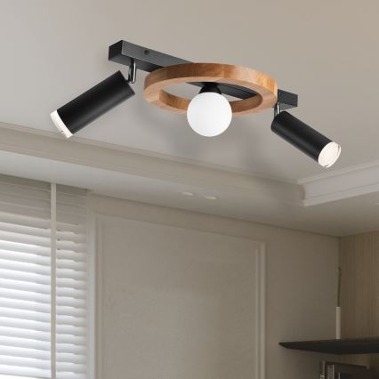Φωτιστικό σποτ OTIS 1xG9/5W/230V + 2xE27/15W/230V δρυς