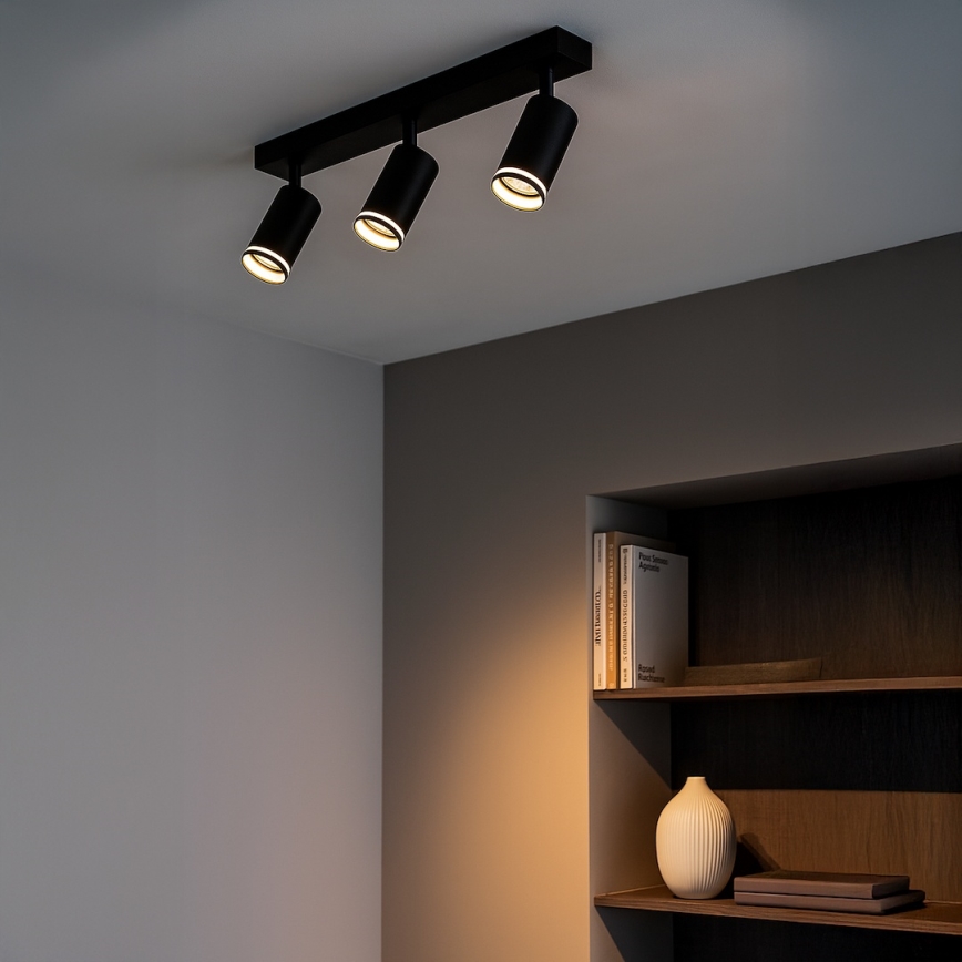 Φωτιστικό σποτ PIPE 3xGU10/10W/230V μαύρο
