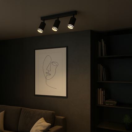 Φωτιστικό σποτ PIPE 3xGU10/10W/230V μαύρο