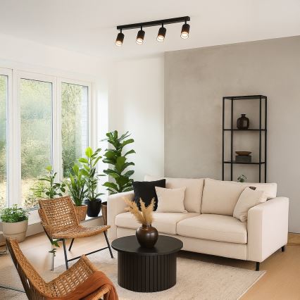 Φωτιστικό σποτ PIPE 4xGU10/10W/230V μαύρο