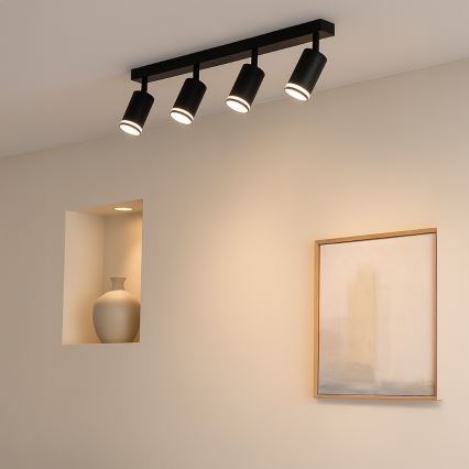 Φωτιστικό σποτ PIPE 4xGU10/10W/230V μαύρο
