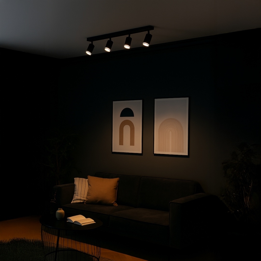 Φωτιστικό σποτ PIPE 4xGU10/10W/230V μαύρο