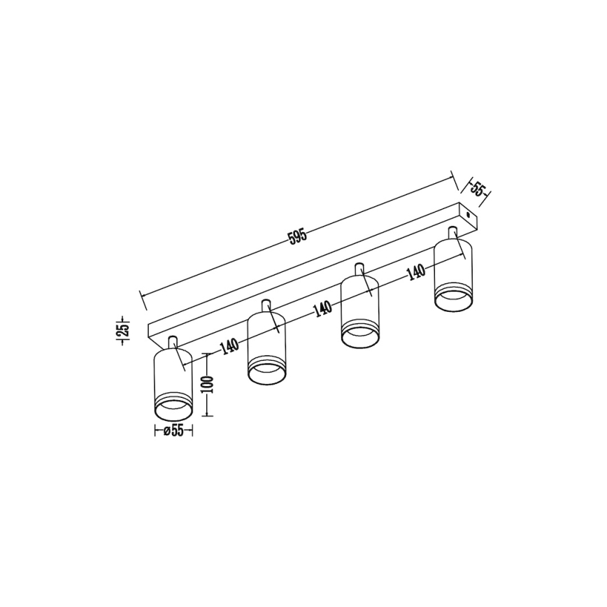 Φωτιστικό σποτ PIPE 4xGU10/10W/230V μαύρο