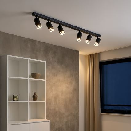 Φωτιστικό σποτ PIPE 6xGU10/10W/230V μαύρο