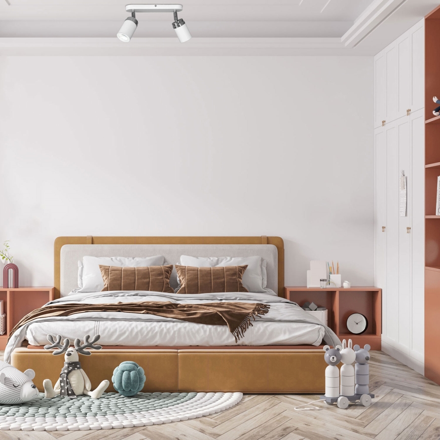 Φωτιστικό σποτ RENO 2xGU10/8W/230V λευκό/γυαλιστερό χρώμιο