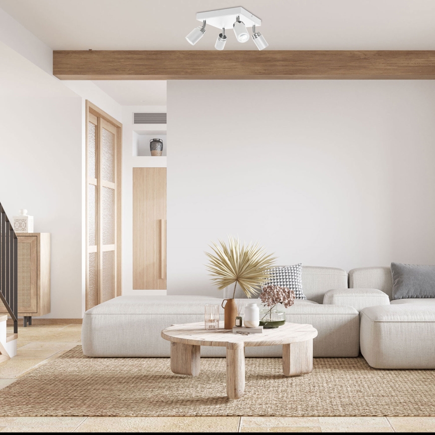 Φωτιστικό σποτ RENO 4xGU10/8W/230V λευκό/γυαλιστερό χρώμιο