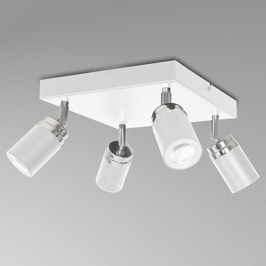 Φωτιστικό σποτ RENO 4xGU10/8W/230V λευκό/γυαλιστερό χρώμιο