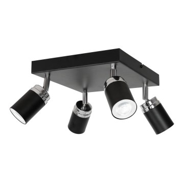 Φωτιστικό σποτ RENO 4xGU10/8W/230V μαύρο/γυαλιστερό χρώμιο