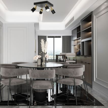 Φωτιστικό σποτ RENO 4xGU10/8W/230V μαύρο/χρυσαφί