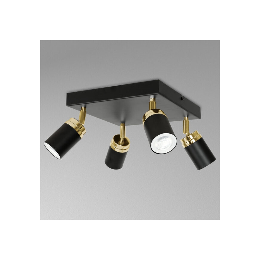 Φωτιστικό σποτ RENO 4xGU10/8W/230V μαύρο/χρυσαφί