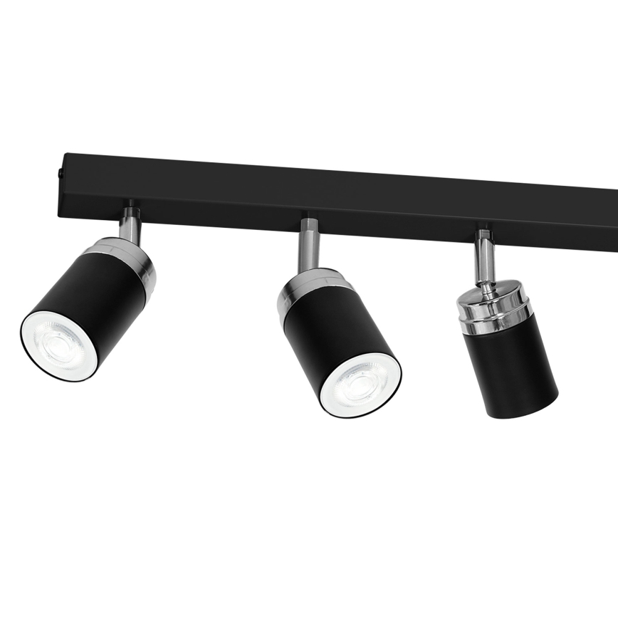 Φωτιστικό σποτ RENO 6xGU10/60W/230V μαύρο/γυαλιστερό χρώμιο