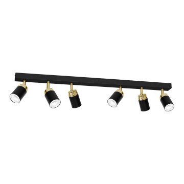Φωτιστικό σποτ RENO 6xGU10/8W/230V μαύρο/χρυσαφί