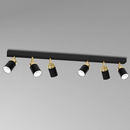 Φωτιστικό σποτ RENO 6xGU10/8W/230V μαύρο/χρυσαφί