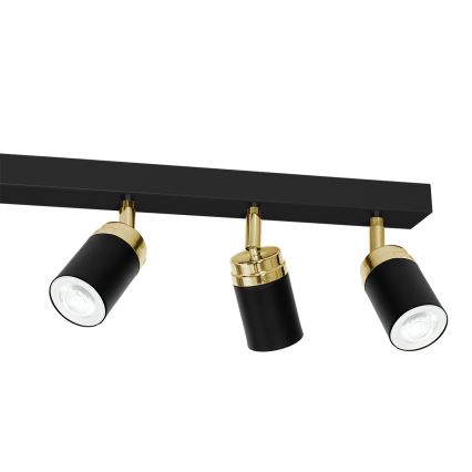 Φωτιστικό σποτ RENO 6xGU10/8W/230V μαύρο/χρυσαφί
