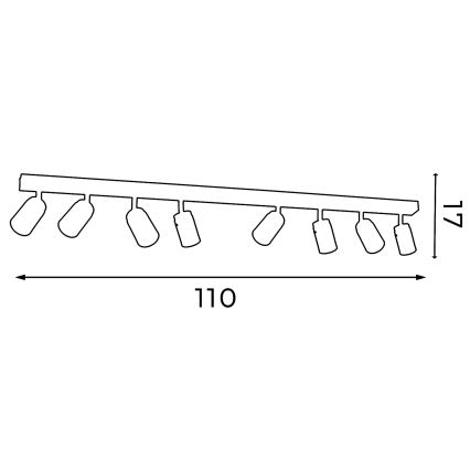 Φωτιστικό σποτ RENO 8xGU10/8W/230V λευκό/γυαλιστερό χρώμιο