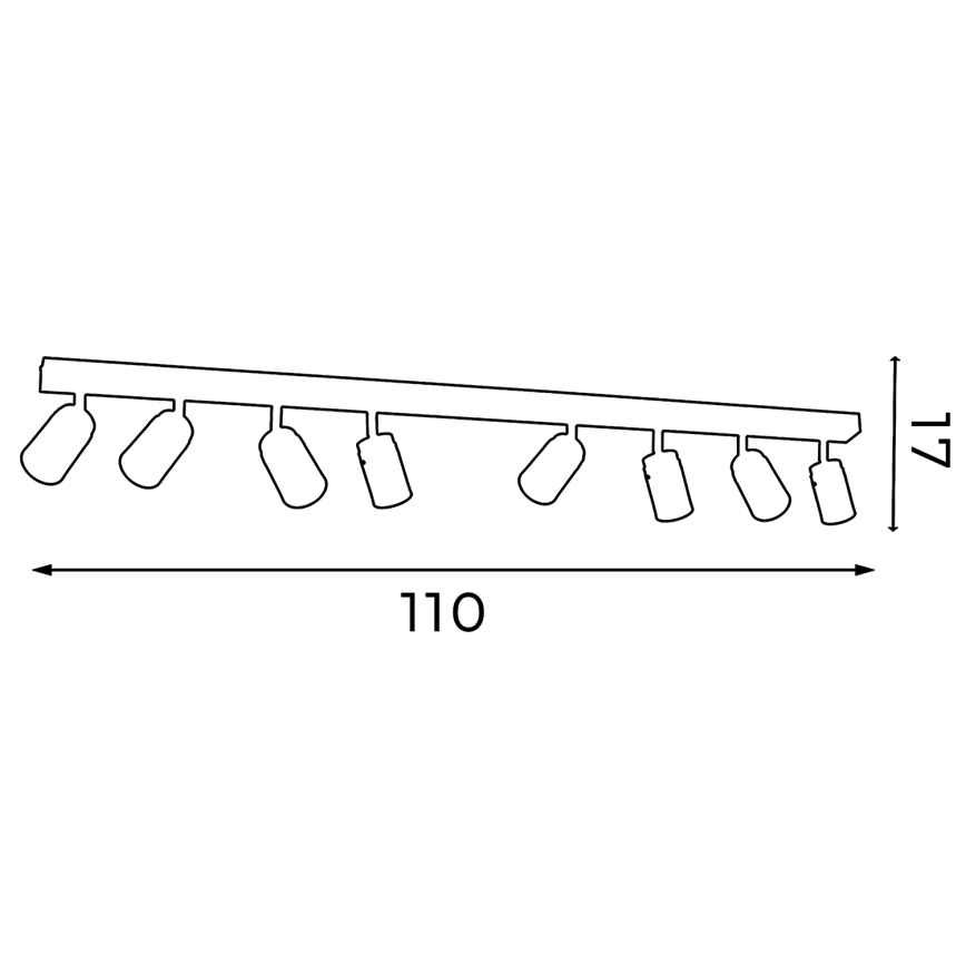 Φωτιστικό σποτ RENO 8xGU10/8W/230V μαύρο/χρυσαφί