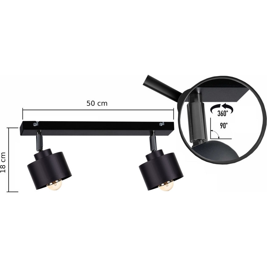 Φωτιστικό σποτ SIMPLY BLACK 2xE27/60W/230V