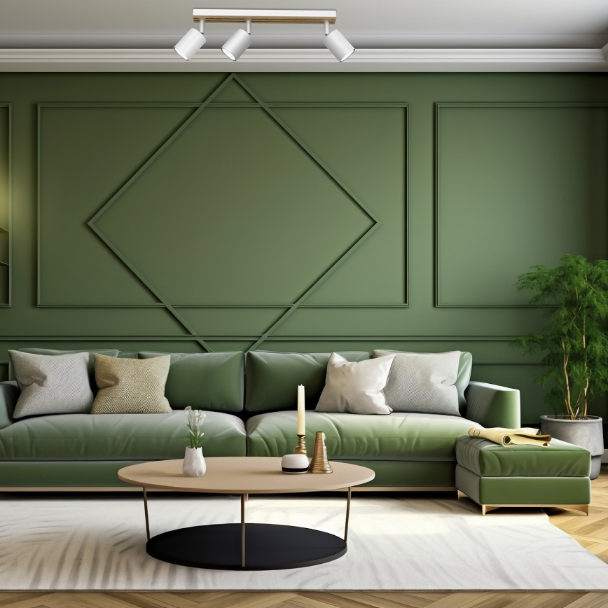 Φωτιστικό σποτ TERRA 3xGU10/8W/230V λευκό/δρυς