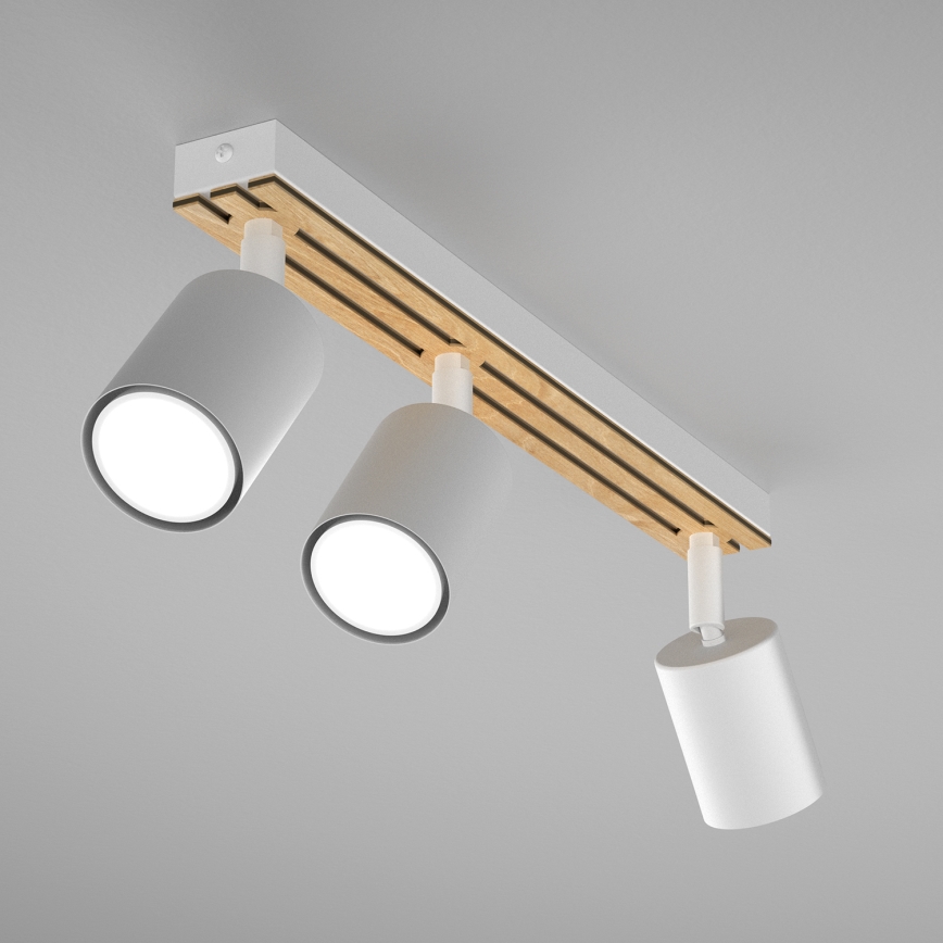 Φωτιστικό σποτ TERRA 3xGU10/8W/230V λευκό/δρυς