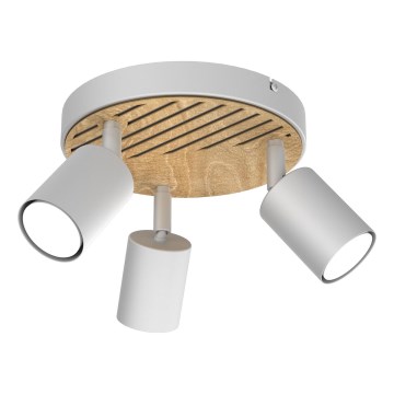 Φωτιστικό σποτ TERRA 3xGU10/8W/230V λευκό/δρυς