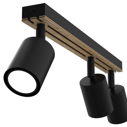 Φωτιστικό σποτ TERRA 3xGU10/8W/230V μαύρο/δρυς
