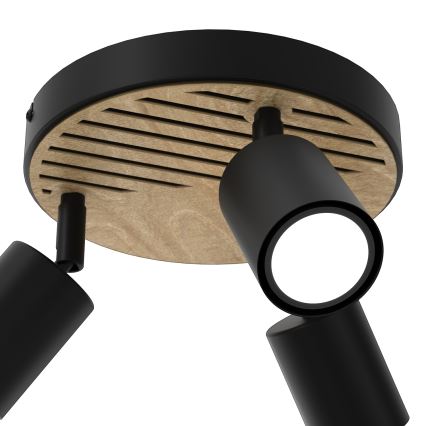 Φωτιστικό σποτ TERRA 3xGU10/8W/230V μαύρο/δρυς
