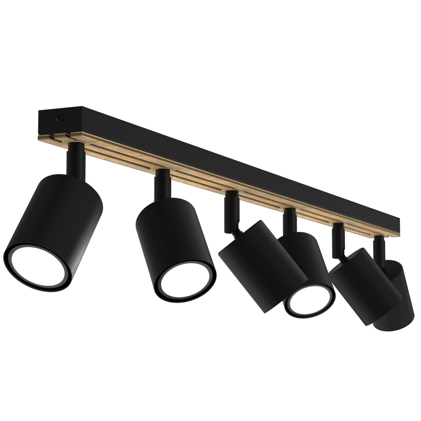 Φωτιστικό σποτ TERRA 6xGU10/8W/230V μαύρο/δρυς