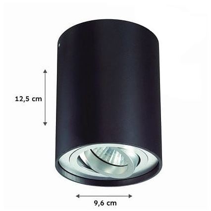 Φωτιστικό σποτ TUBA 1xGU10/50W/230V μαύρο