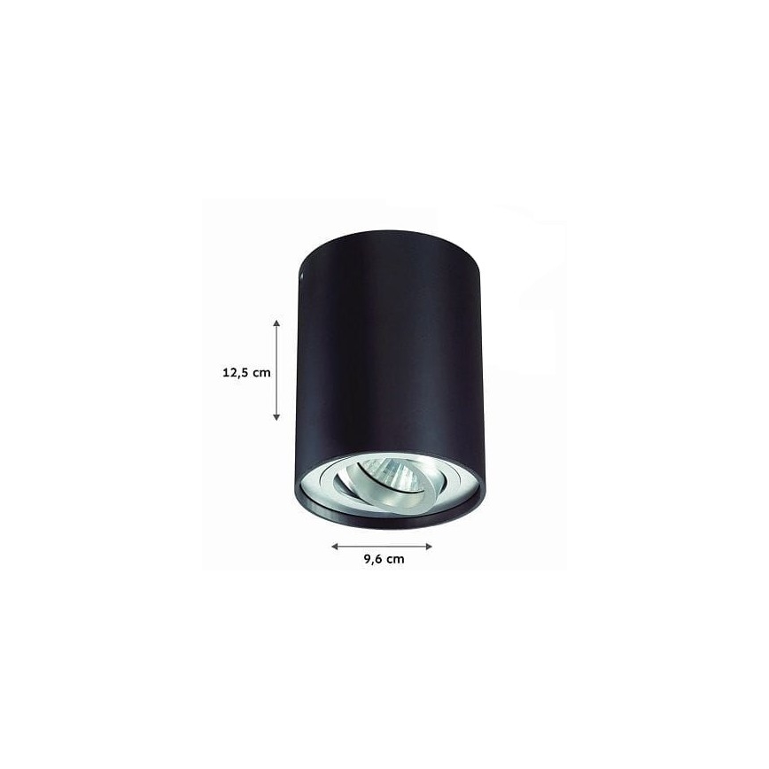 Φωτιστικό σποτ TUBA 1xGU10/50W/230V μαύρο