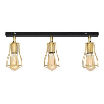 Φωτιστικό σποτ TUBE 3xE27/15W/230V χρυσαφί/μαύρο
