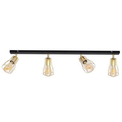 Φωτιστικό σποτ TUBE 4xE27/15W/230V χρυσαφί/μαύρο