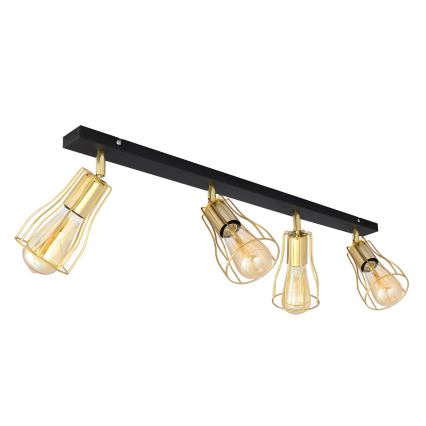 Φωτιστικό σποτ TUBE 4xE27/15W/230V χρυσαφί/μαύρο
