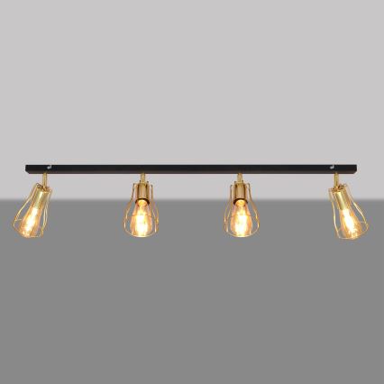 Φωτιστικό σποτ TUBE 4xE27/15W/230V χρυσαφί/μαύρο