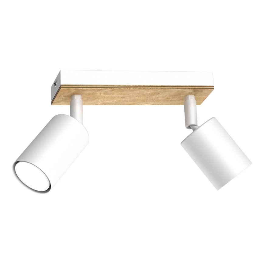 Φωτιστικό σποτ TULON 2xGU10/8W/230V λευκό/δρυς