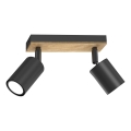 Φωτιστικό σποτ TULON 2xGU10/8W/230V μαύρο/δρυς