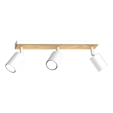 Φωτιστικό σποτ TULON 3xGU10/8W/230V λευκό/δρυς