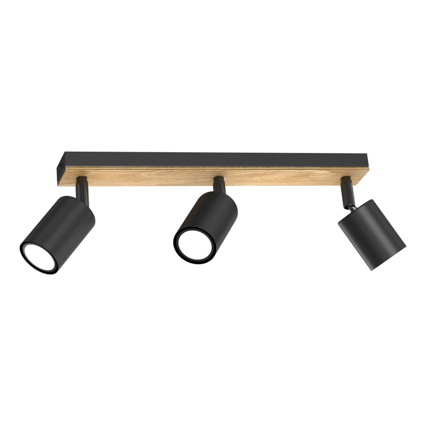 Φωτιστικό σποτ TULON 3xGU10/8W/230V μαύρο/δρυς