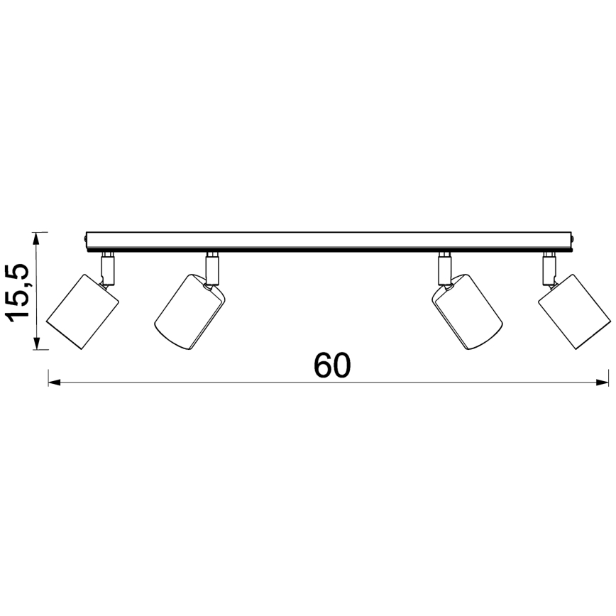 Φωτιστικό σποτ TULON 4xGU10/8W/230V μαύρο/δρυς