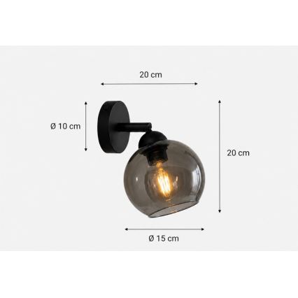 Φωτιστικό σποτ τοίχου UNO 1xE27/60W/230V μαύρο