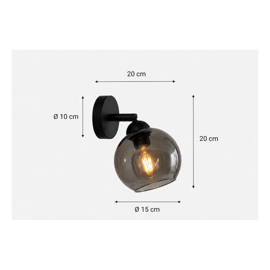 Φωτιστικό σποτ τοίχου UNO 1xE27/60W/230V μαύρο
