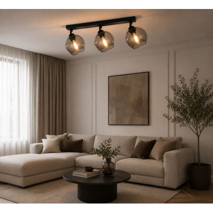 Φωτιστικό σποτ UNO 3xE27/60W/230V μαύρο