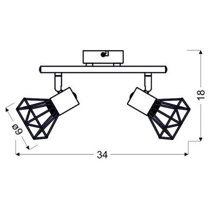 Φωτιστικό σποτ VERVE 2xE14/40W/230V