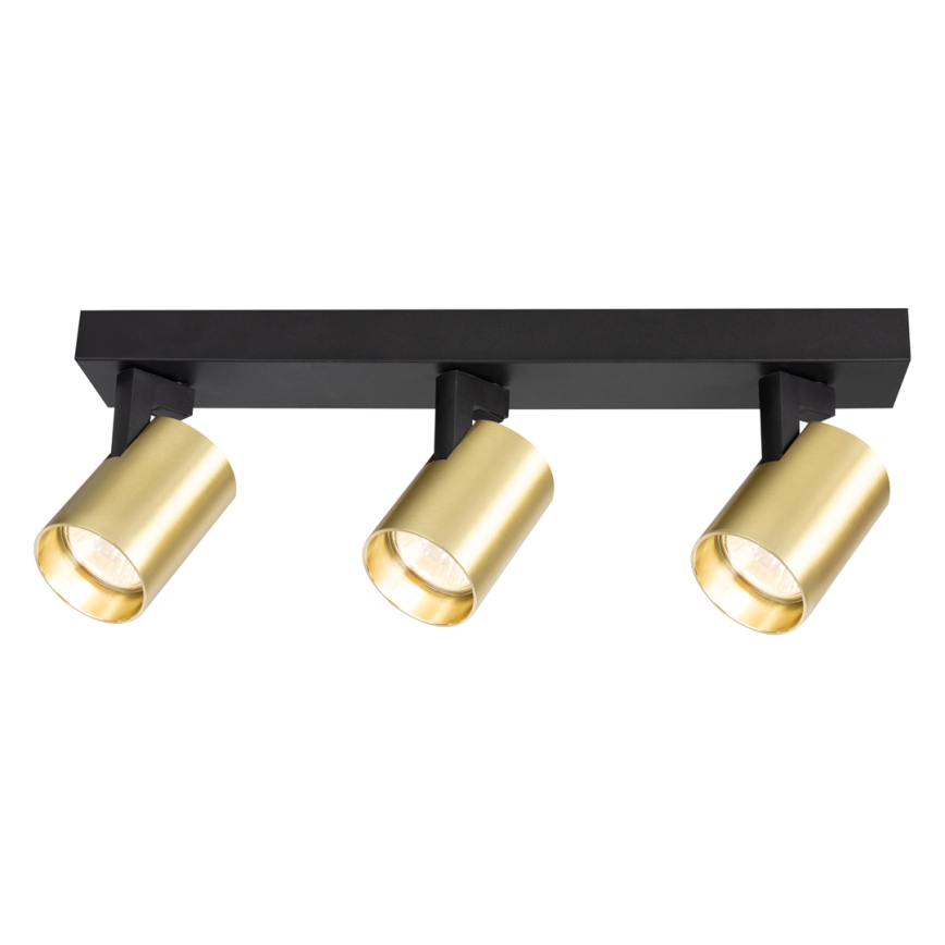 Φωτιστικό σποτ VOLF 3xGU10/10W/230V χρυσαφί/μαύρο