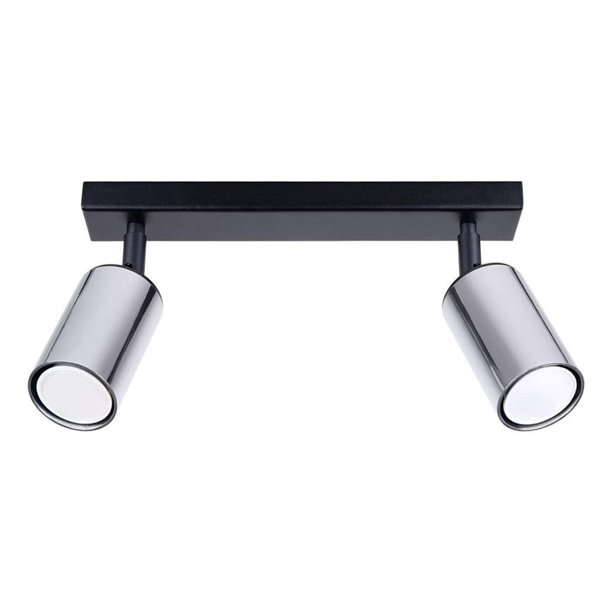 Φωτιστικό σποτ WINX 2xGU10/10W/230V μαύρο/γυαλιστερό χρώμιο