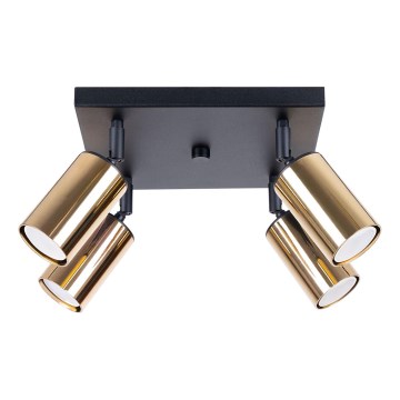 Φωτιστικό σποτ WINX 4xGU10/10W/230V μαύρο/χρυσαφί