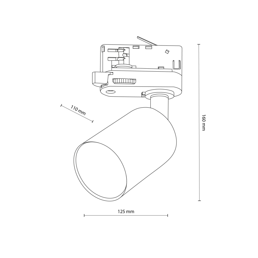 Φωτιστικό σποτ για σύστημα 3-φασικής ράγας TOP 1xGU10/10W/230V λευκό