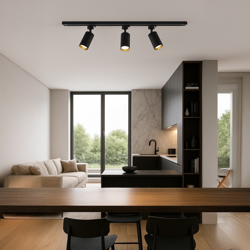 Φωτιστικό σποτ για σύστημα ράγας TIGER 3xGU10/10W/230V, μαύρο